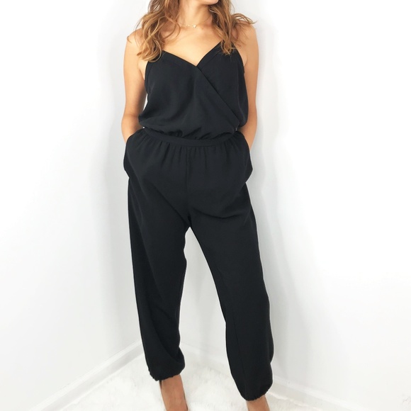Madewell Pants - Madewell Faux-Wrap Cami Black Jumpsuit Medium